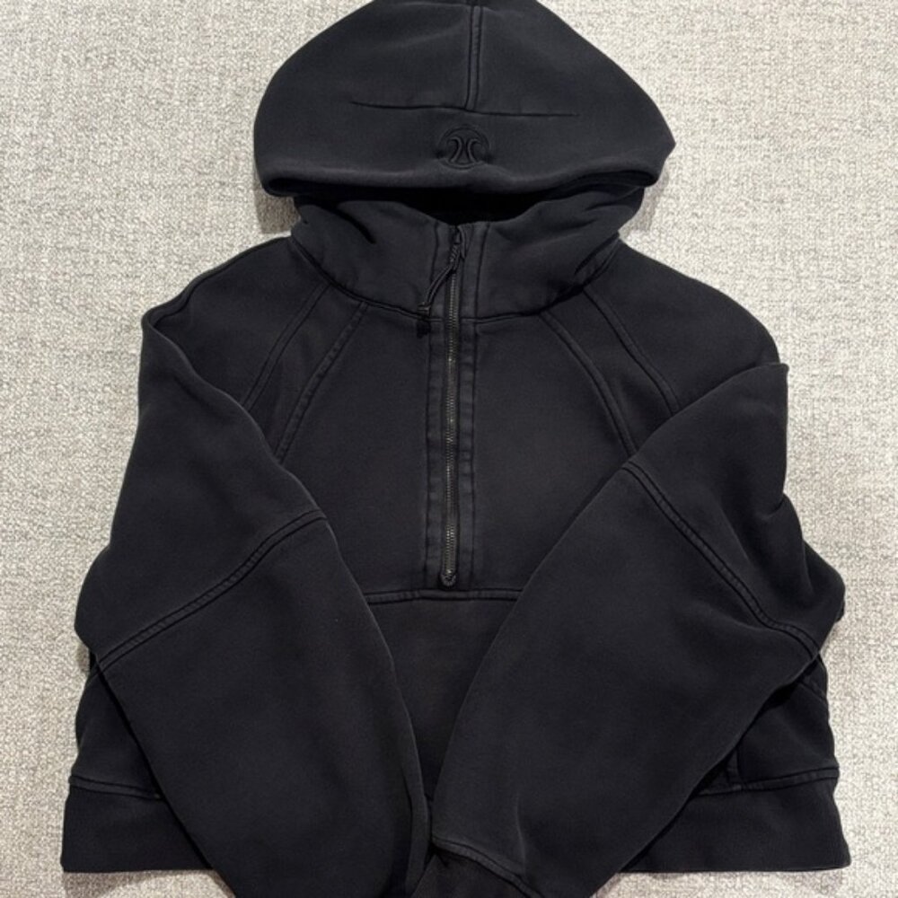 Lululemon Size M/L Black Scuba Oversized Half-Zip Hoodie